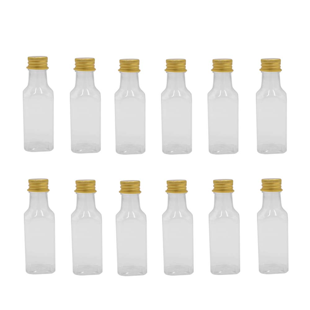 50ml plastic bottle gold lid - 12 pack
