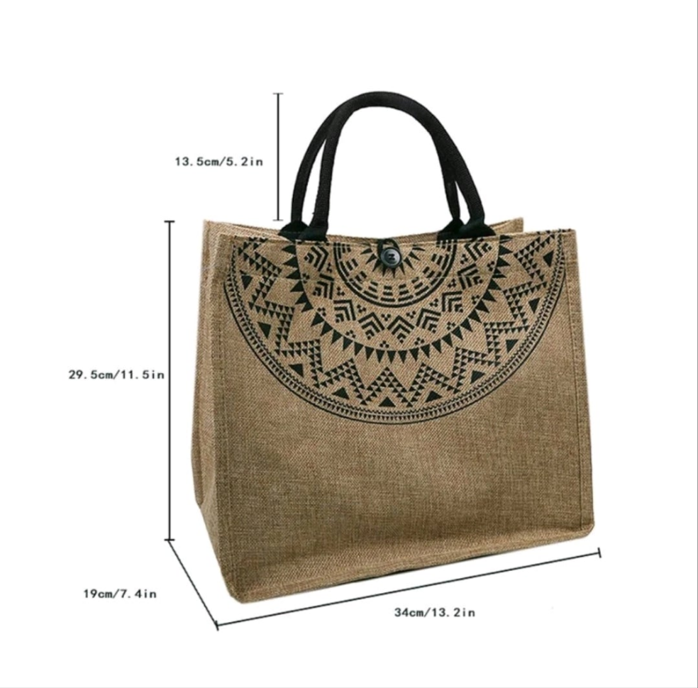 Large Jute Tote Bag
