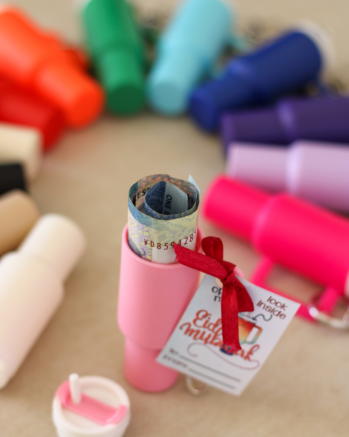 Money Holder Cup Keyrings - pack of 4