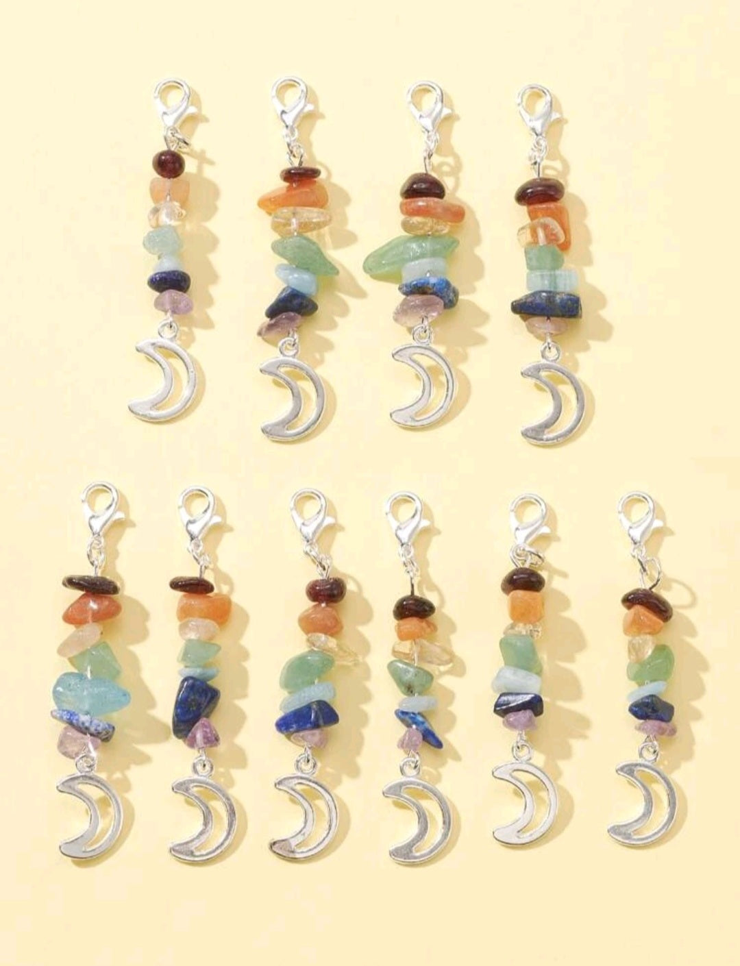 Moon gem stone keyring 1 piece