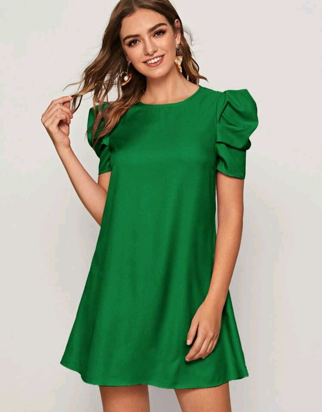 Green Ruffle Sleeve Top