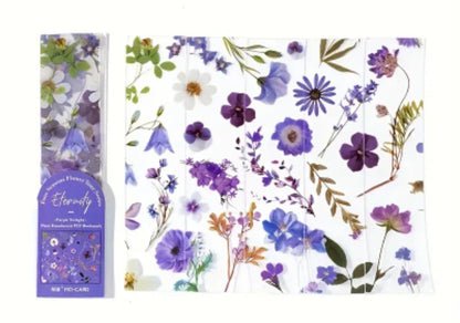 5pcs purple flower transparent bookmark pack