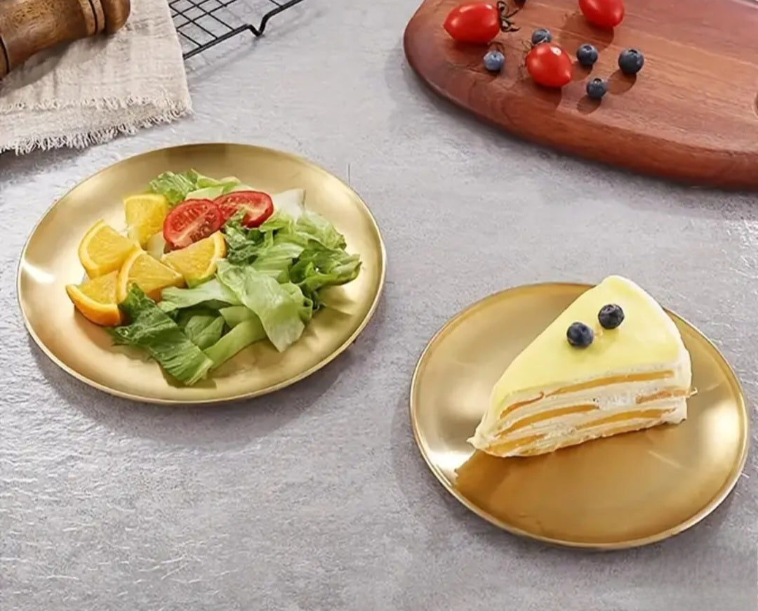 Gold Stainless Steel Mini Plate 14cm