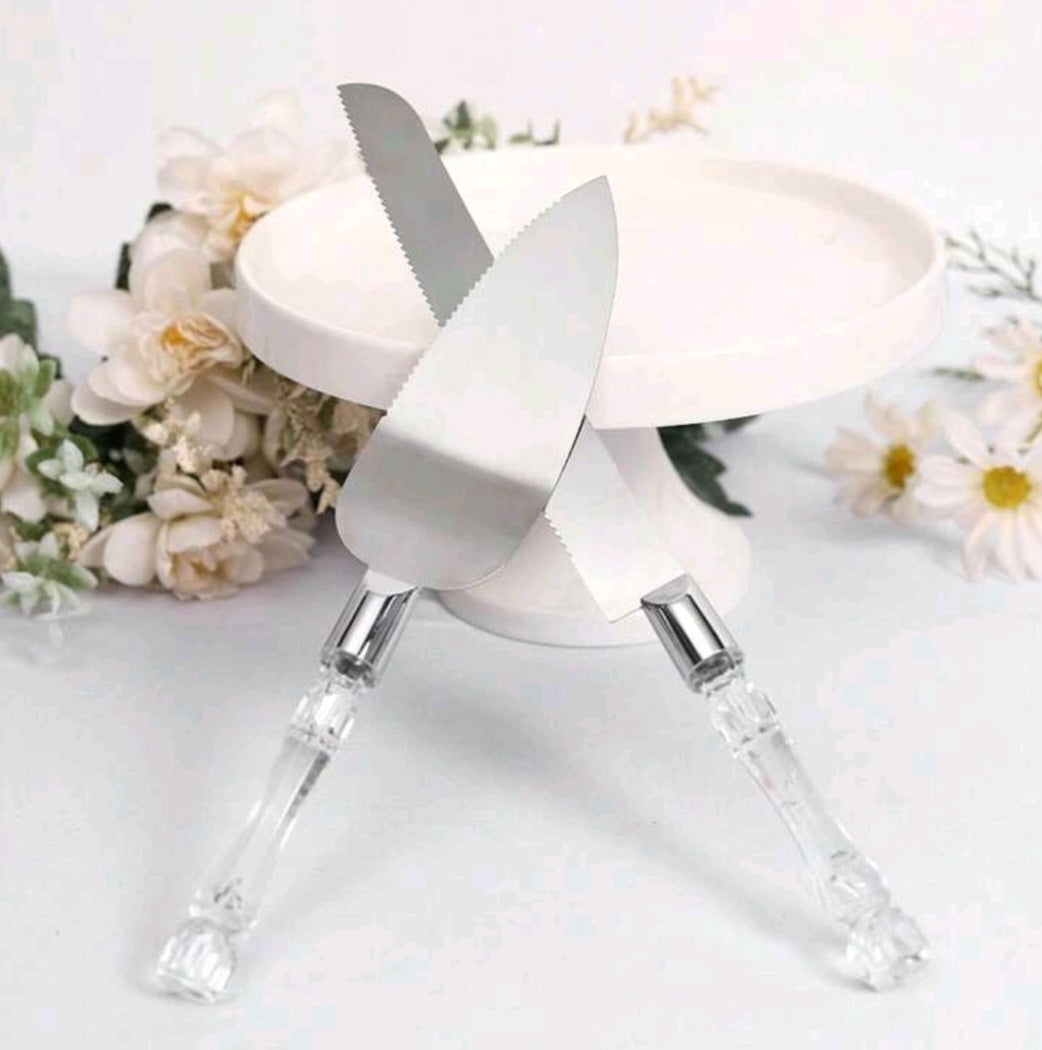 2 pcs crystal cake serving set