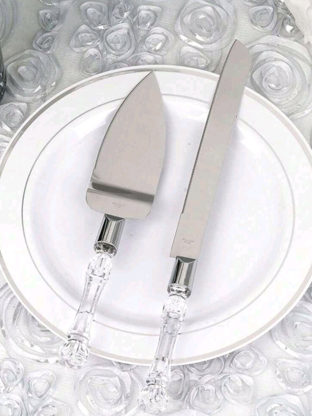 2 pcs crystal cake serving set