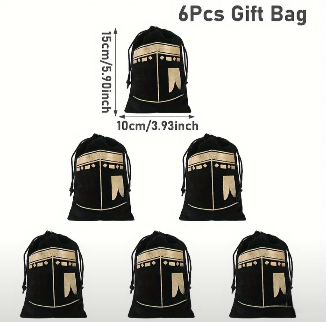 Black Kabah Drawstring Bags - 6 pack