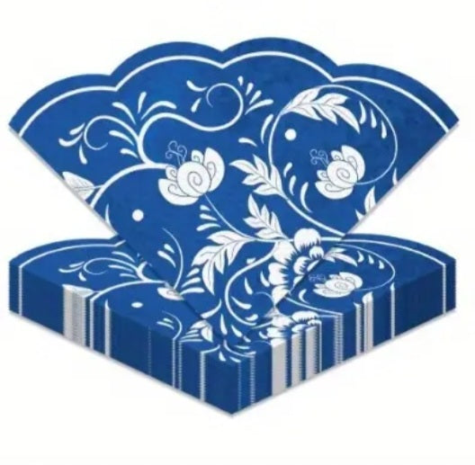 Blue Floral Serviettes