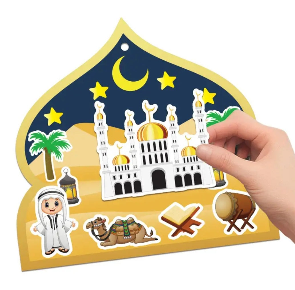 Ramadaan sticker activity cards - 12 cards + 12 sticker cards