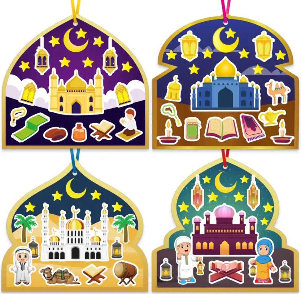 Ramadaan sticker activity cards - 12 cards + 12 sticker cards