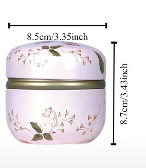 Pink Floral Tea Canister