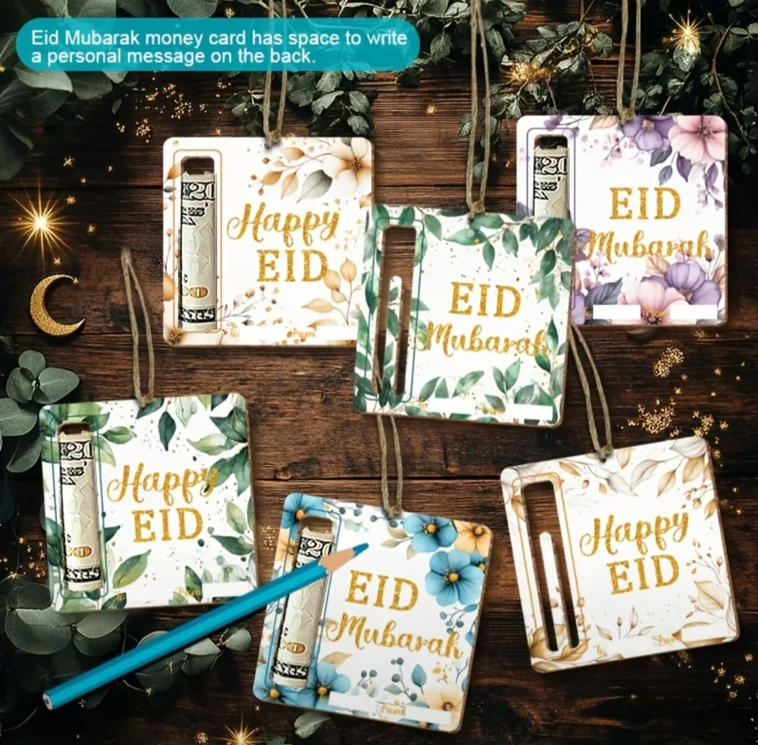 Eid Money Cards - wooden 6 pack