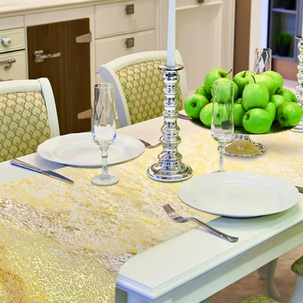Gold Foil Mesh Table Runner