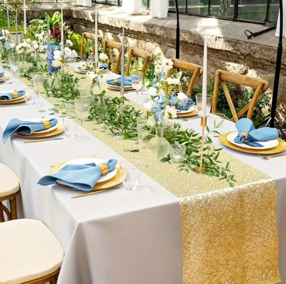 Gold Foil Mesh Table Runner