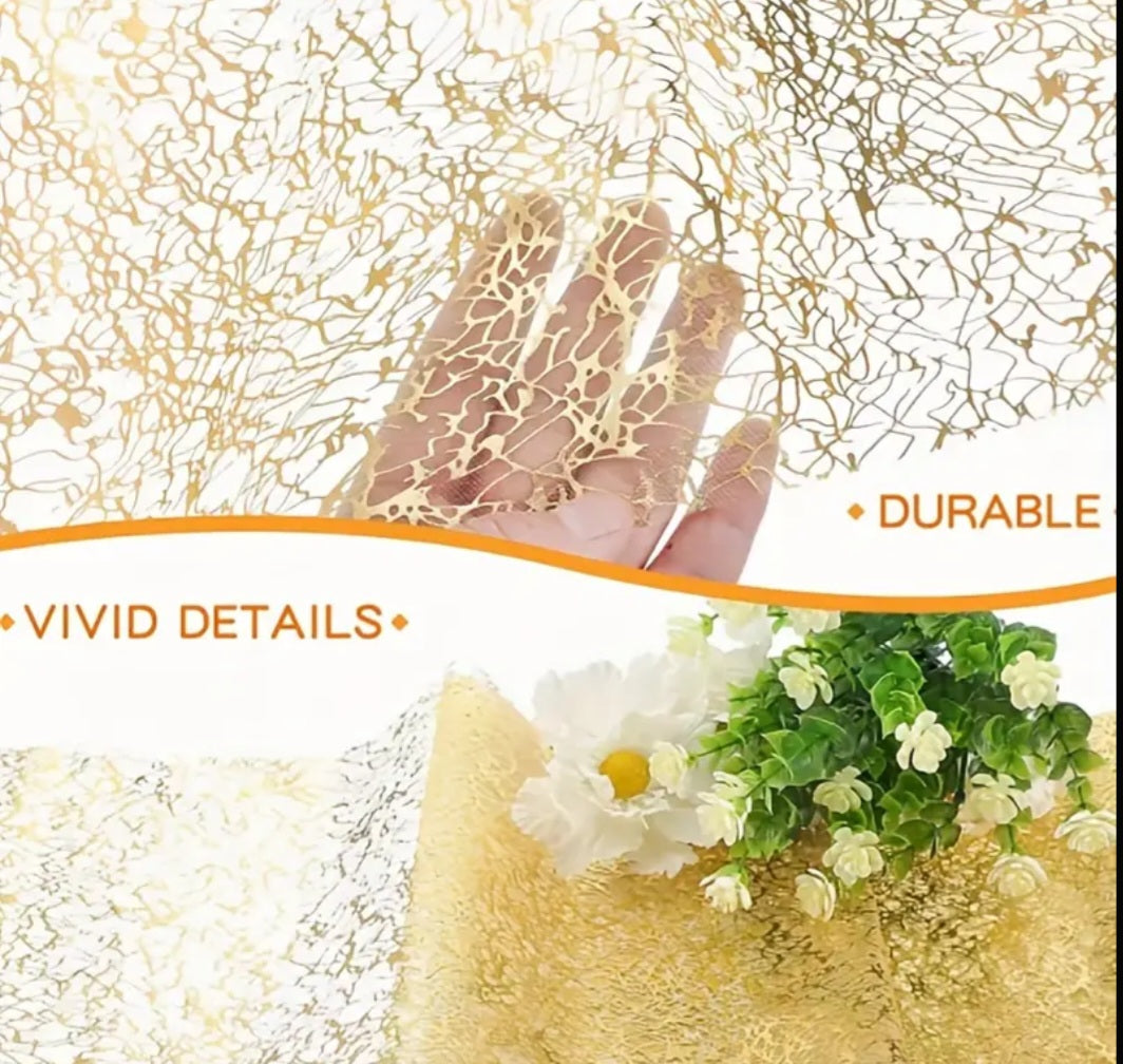 Gold Foil Mesh Table Runner