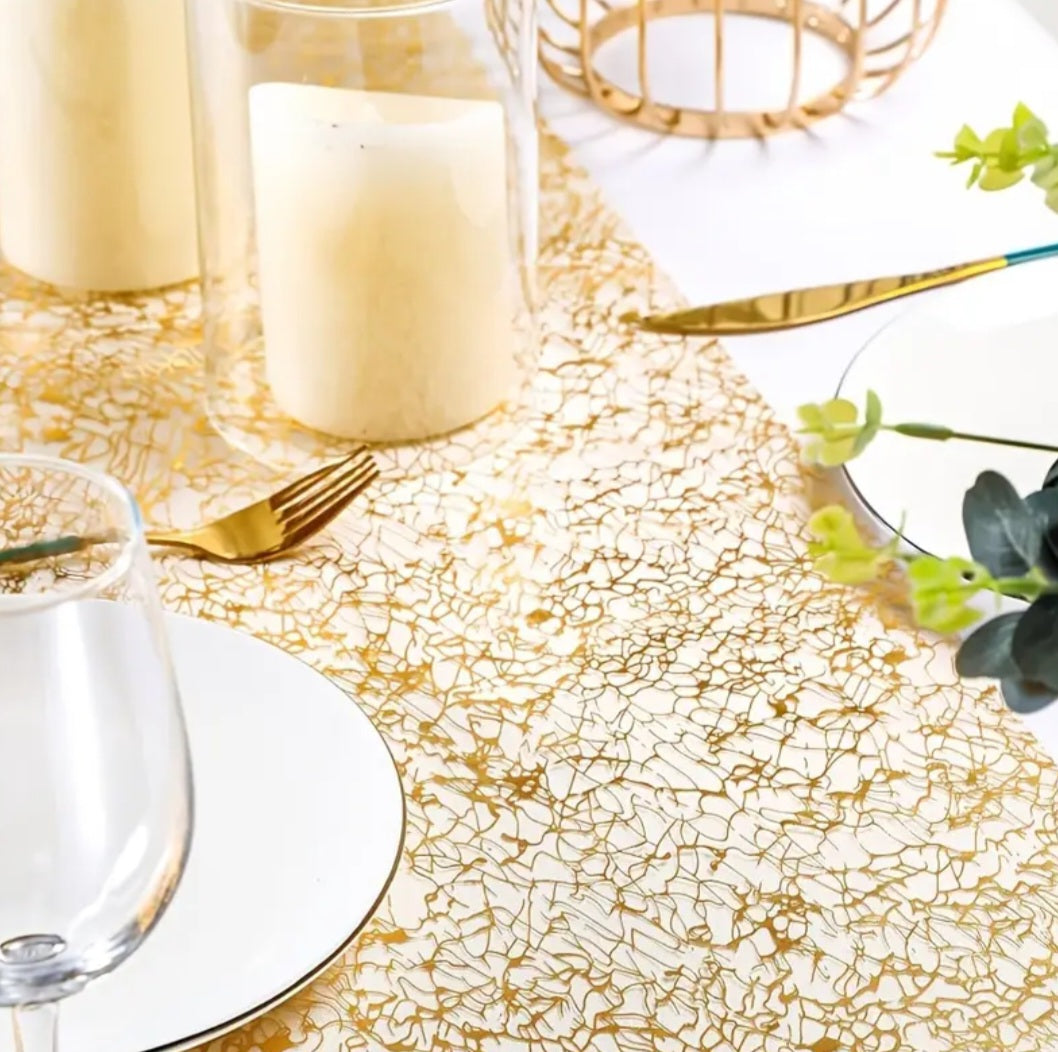Gold Foil Mesh Table Runner