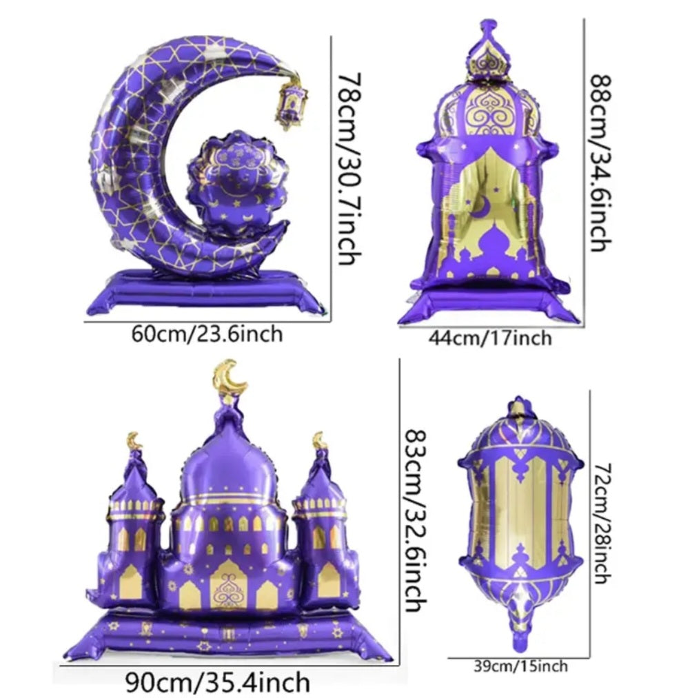 5 piece giant inflatable foil balloon set - Black