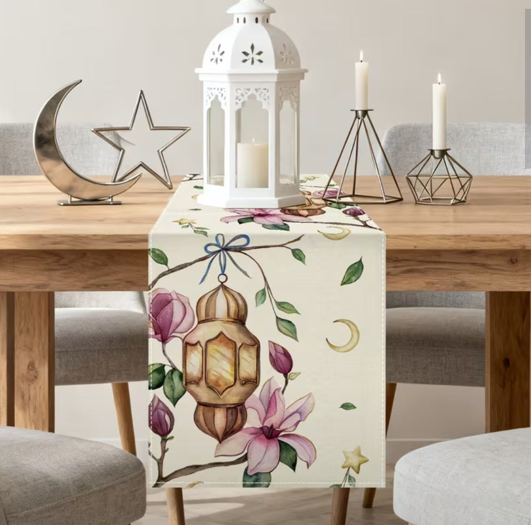 Floral lantern table runner