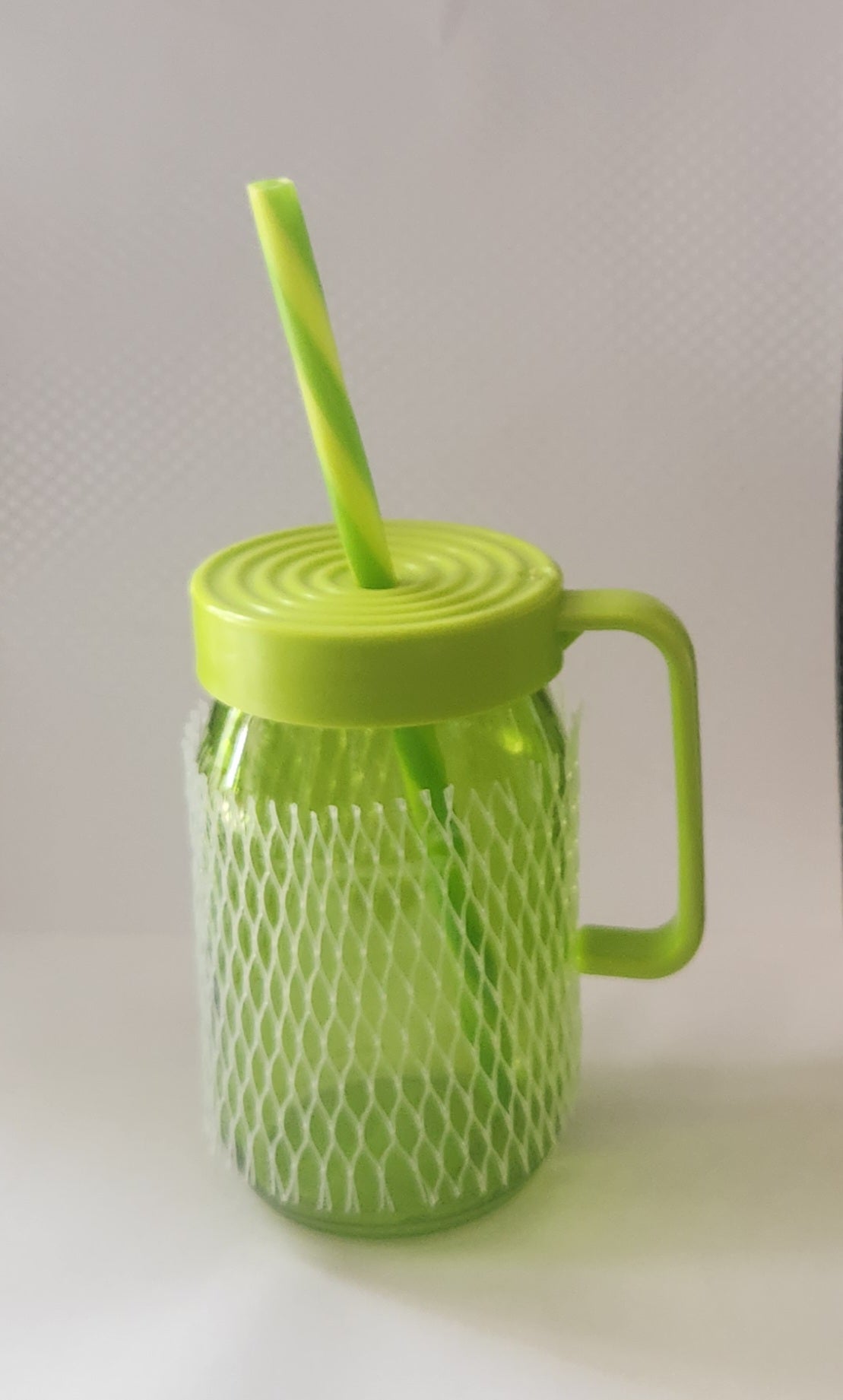 Glass Cup with straw