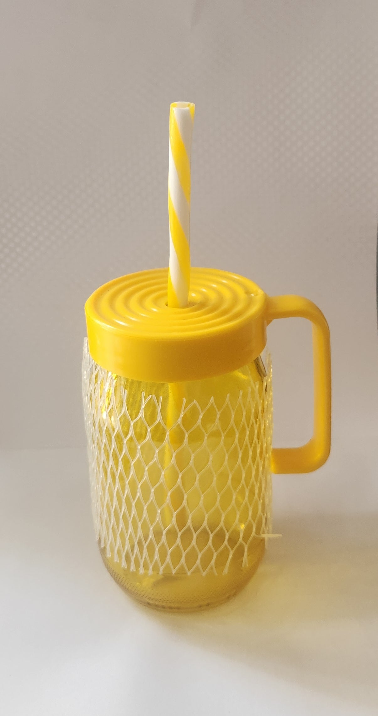 Glass Cup with straw