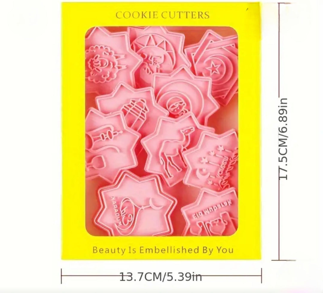 10 pcs cookie cutter stamp set