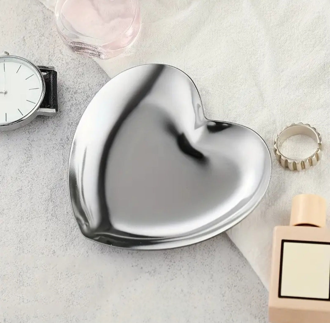 Silver Heart Jewellery Tray