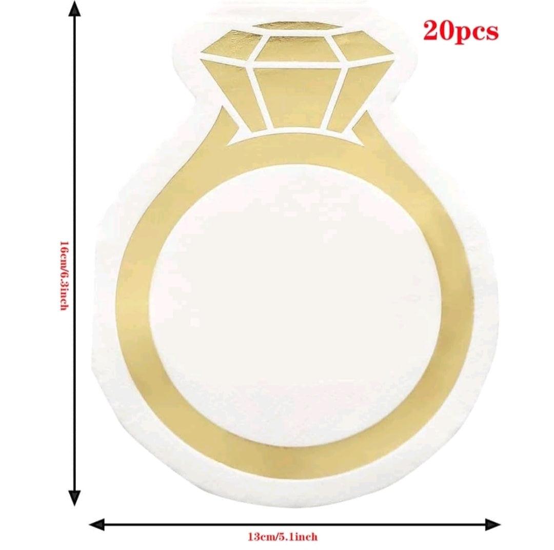 Gold Ring Shaped Serviettes - 20 pack