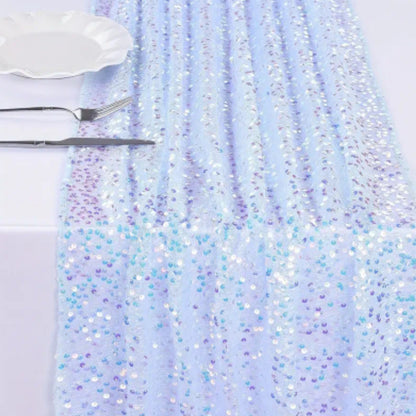 Blue Sequin Net Runner