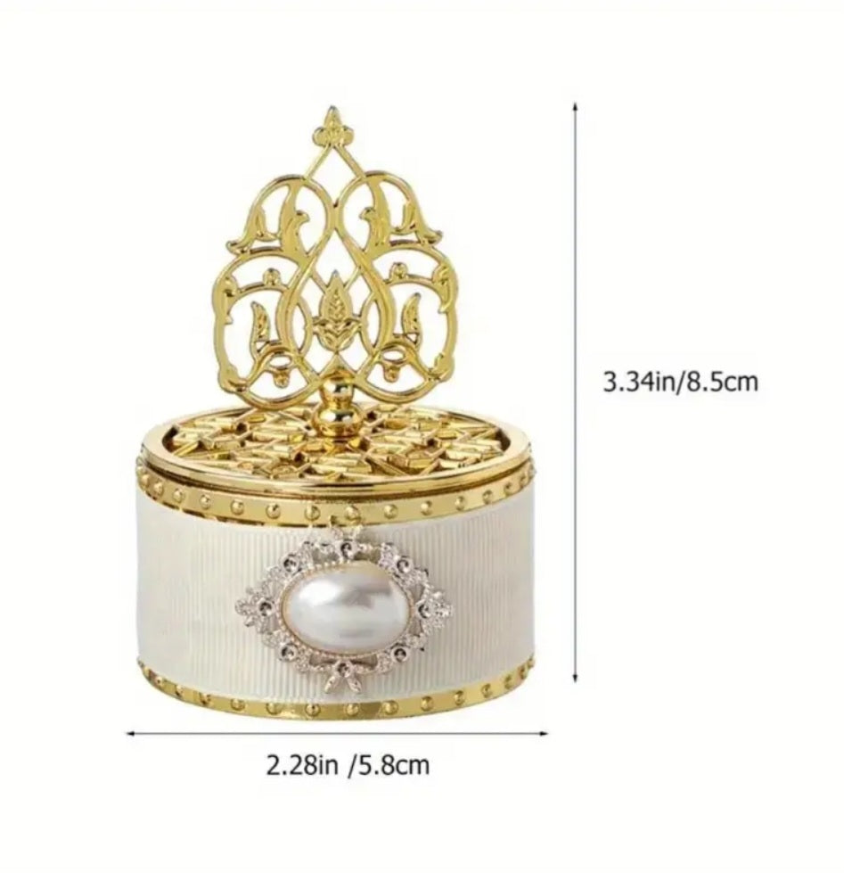 Gold & white storage box