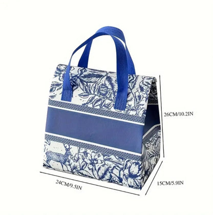 Blue Printed Disposable Cooler Bag