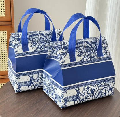 Blue Printed Disposable Cooler Bag