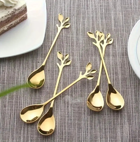 Gold leaf spoons - 10 pcs