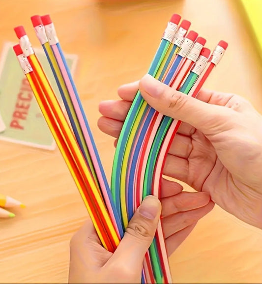 Striped Bendy Pencils - random colors