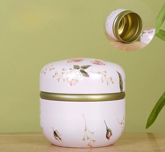 Pink Floral Tea Canister