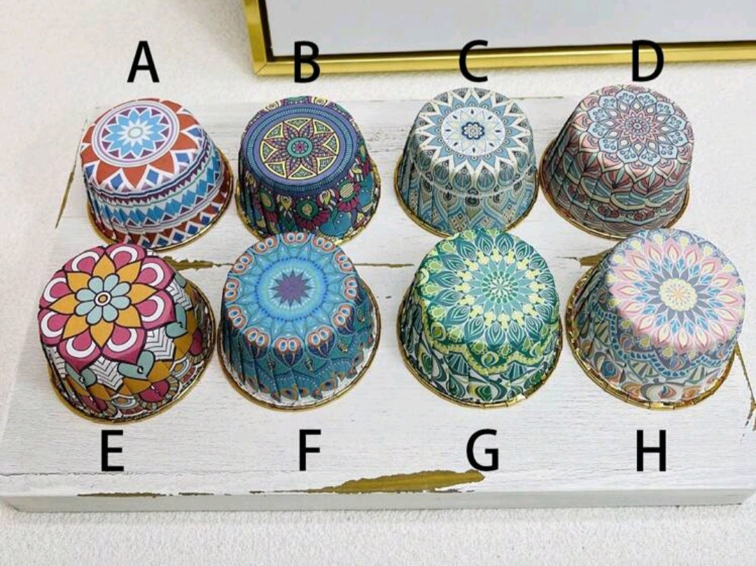 Bohemian Print Muffin Cups - 20 pcs