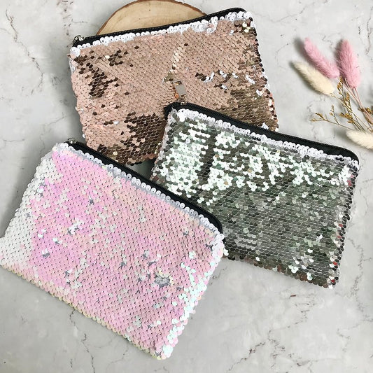 Reversible Sequin Make Up Bag