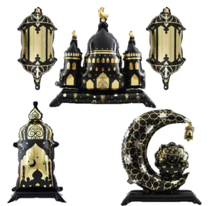 5 piece giant inflatable foil balloon set - Black