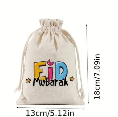 Eid Mubarak Drawstring Pouch - pack of 5